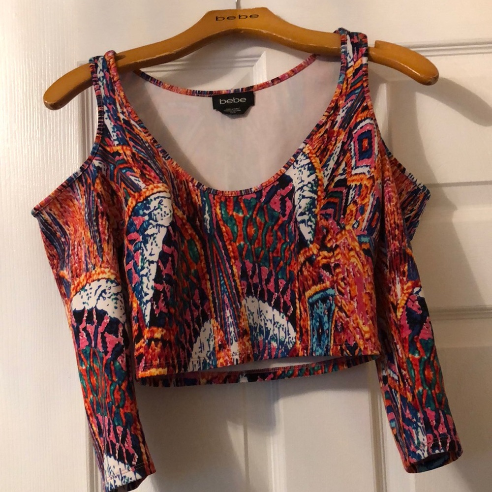 Bebe cold shoulder crop top